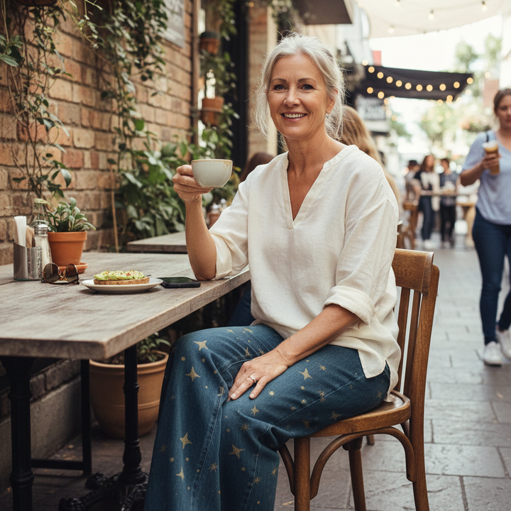Stella | Wide-Leg Starprint Trousers