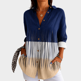 Georgina | Colour-Block Button-Up Blouse