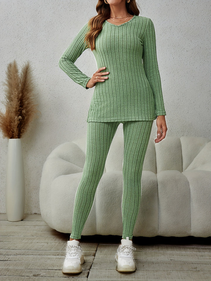 Marguerite | Ribbed Loungewear Two-Piece Set