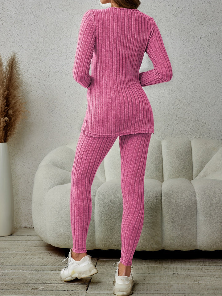 Marguerite | Ribbed Loungewear Two-Piece Set
