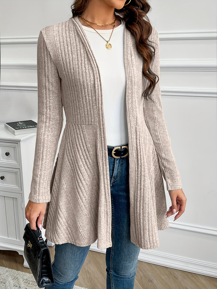 Helena | Ribbed Open-Front Cardigan