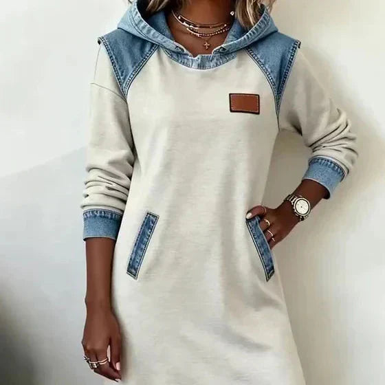 Mallory | Contrast Hooded Dress