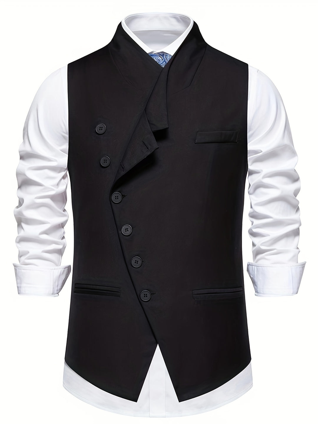 Sebastian | Slant-Button Half-Notch Waistcoat