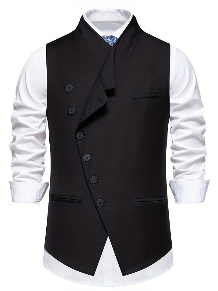 Sebastian | Slant-Button Half-Notch Waistcoat