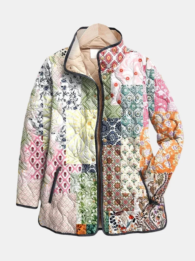 Ruth | Patchwork Print Quilted Jacket