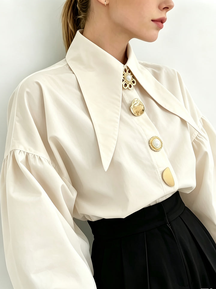 Audrey | Statement Lapel Blouse