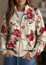 Agnes | Floral Zip-Front Cardigan
