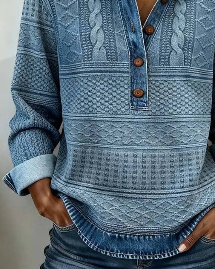 Gwen | Textured Collared Button Top