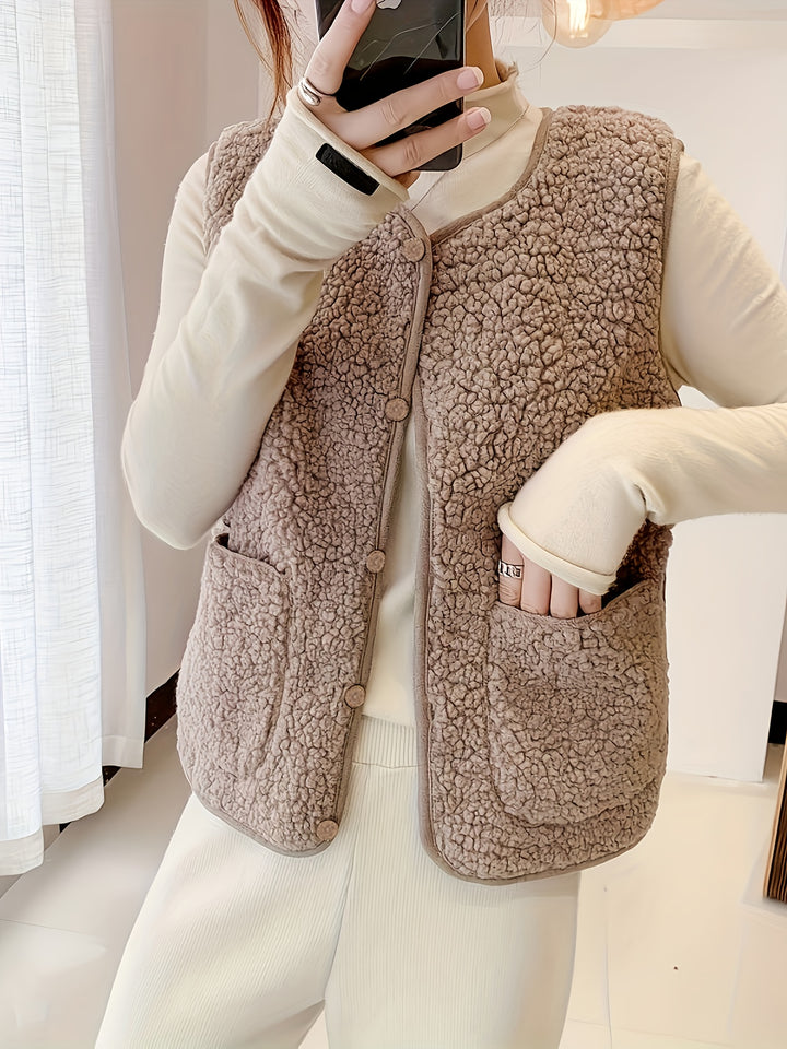 Roxanne | Textured Button-Front Gilet