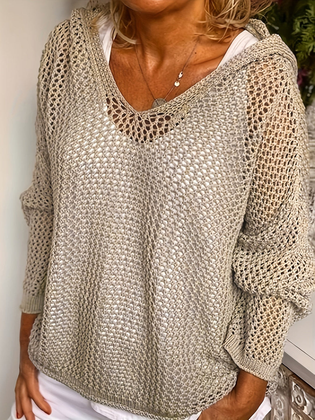 Marguerite | Open-Knit V-Neck Jumper