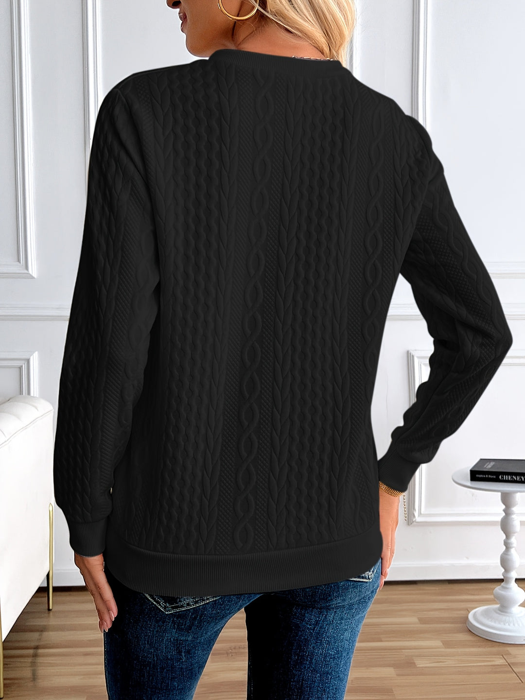 Elise | Textured Half-Zip Pullover
