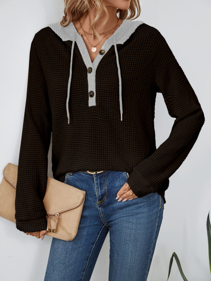 Eloise | Cosy Hooded Waffle Top