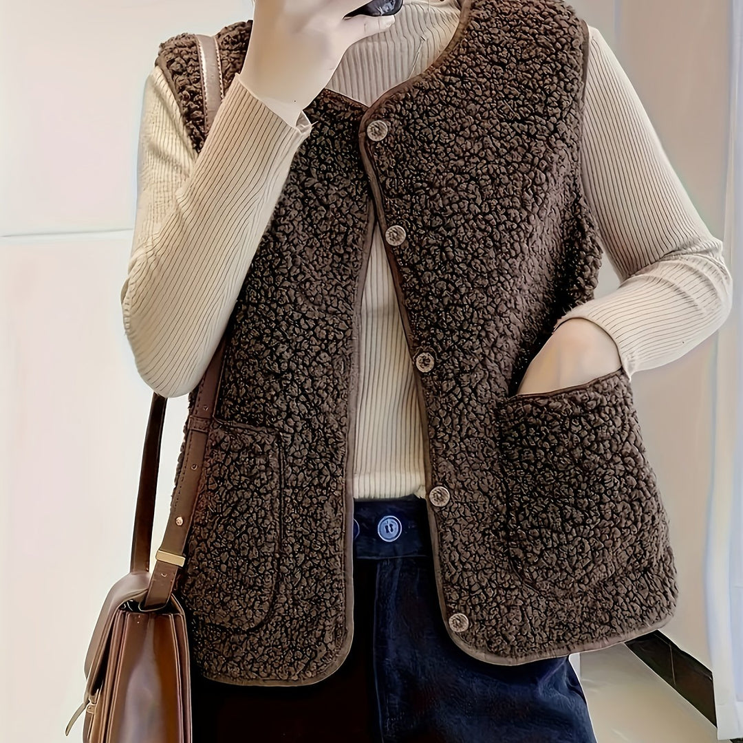 Roxanne | Textured Button-Front Gilet