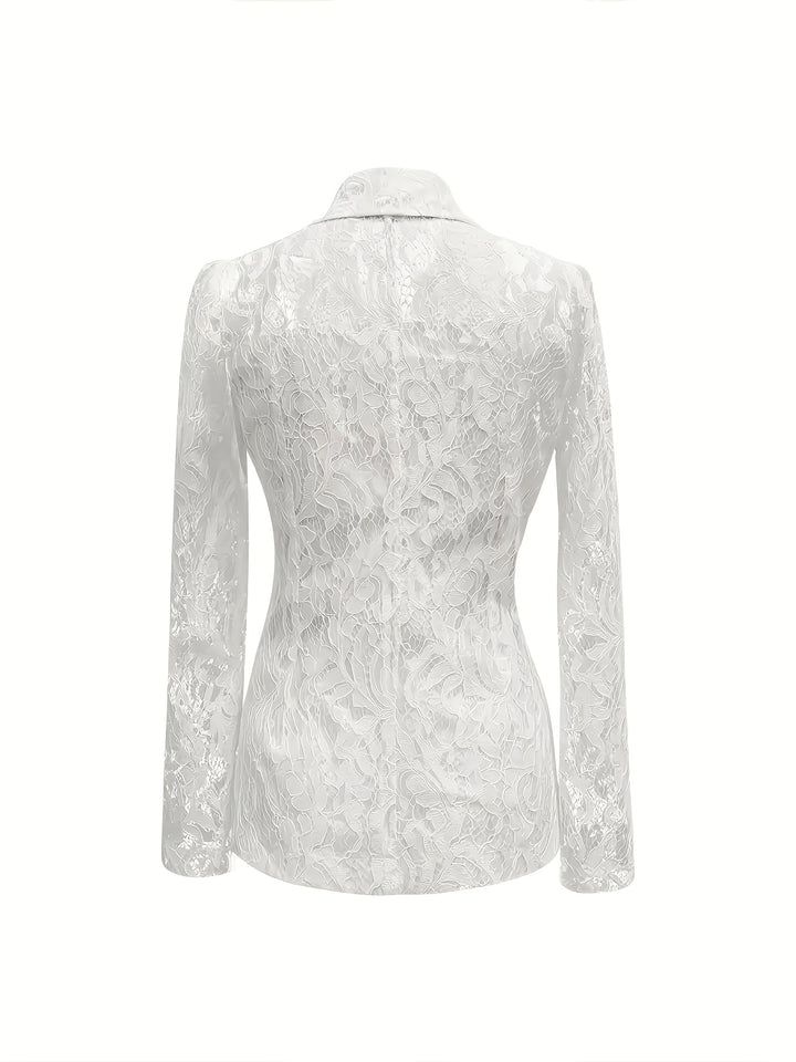 Genevra | Floral Openwork Blazer