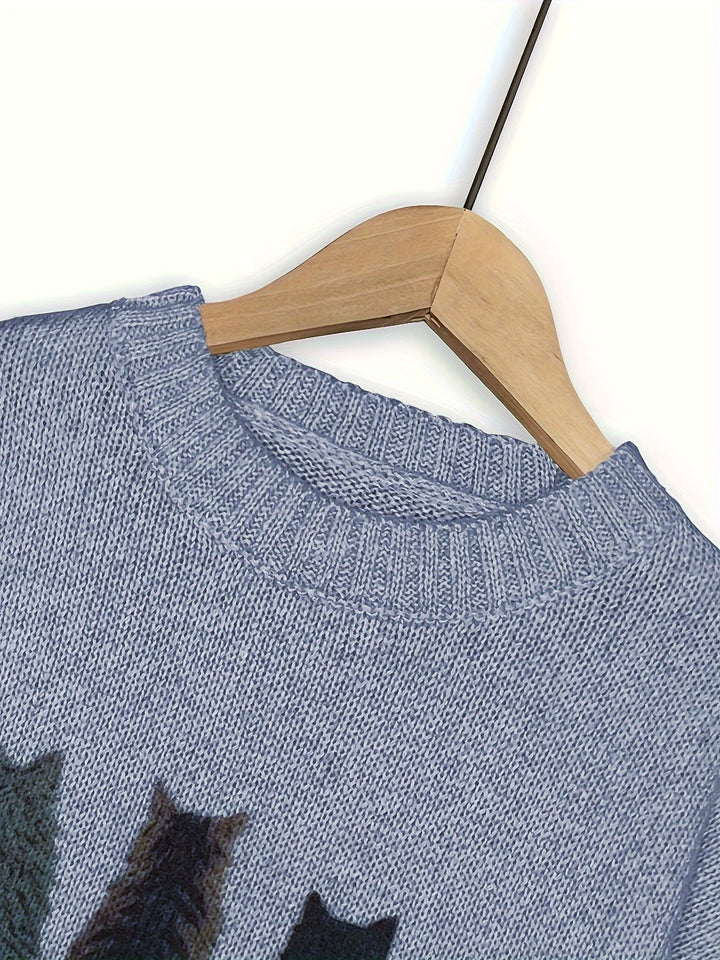 Winifred | Cosy Cat-Print Jumper