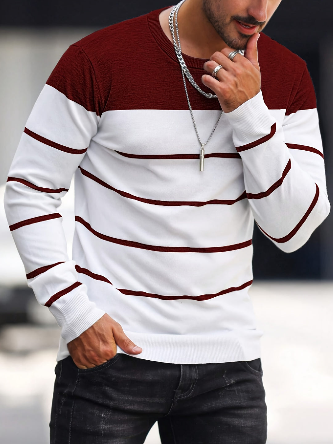Harrison | Colour-Block Striped Sweater