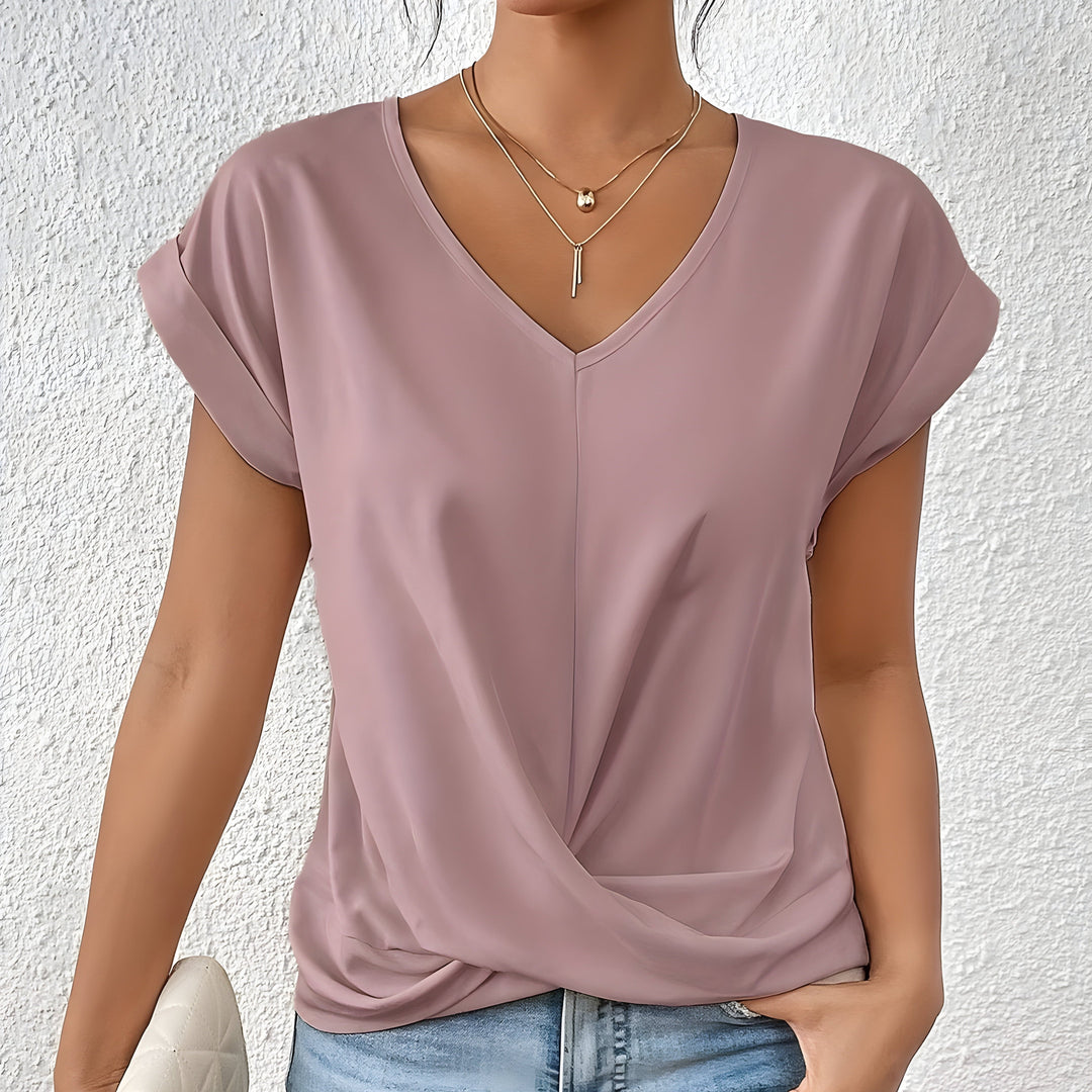 Eleanor | Elegant Twist-Front V-Neck Top