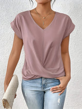 Delphine | Twist-Front V-Neck Top