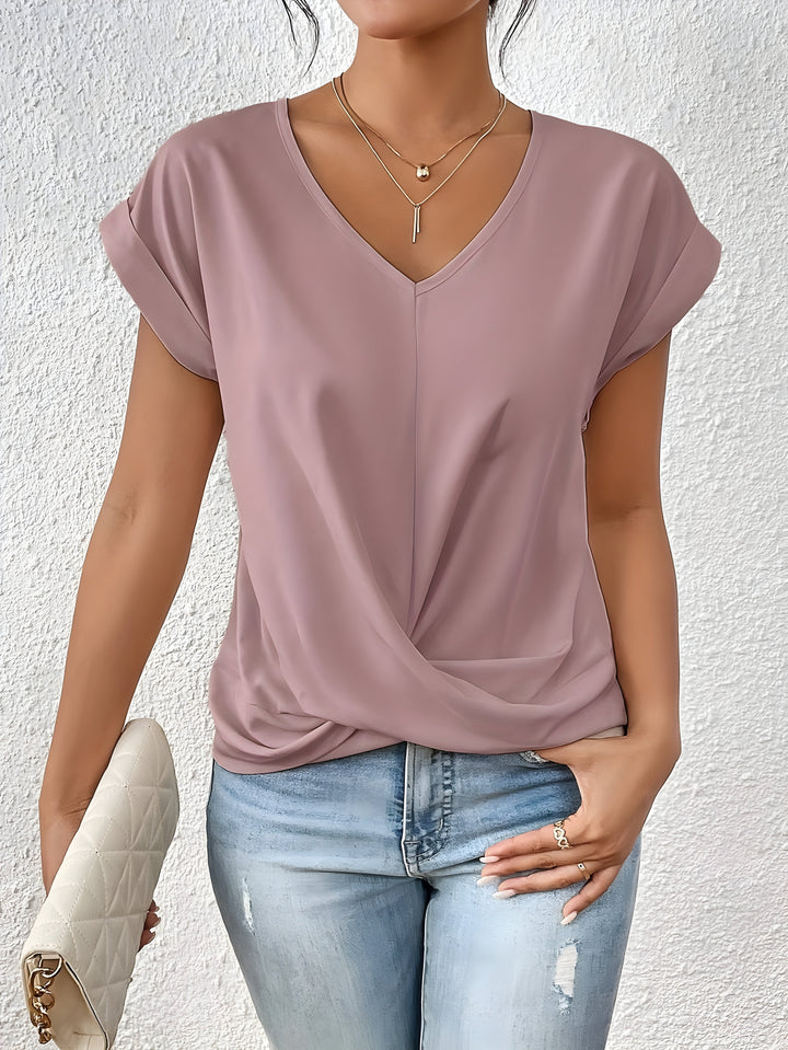 Delphine | Twist-Front V-Neck Top