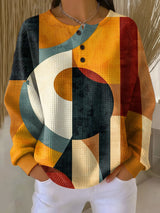 Margaret | Waffle-Textured Geometric Sweater