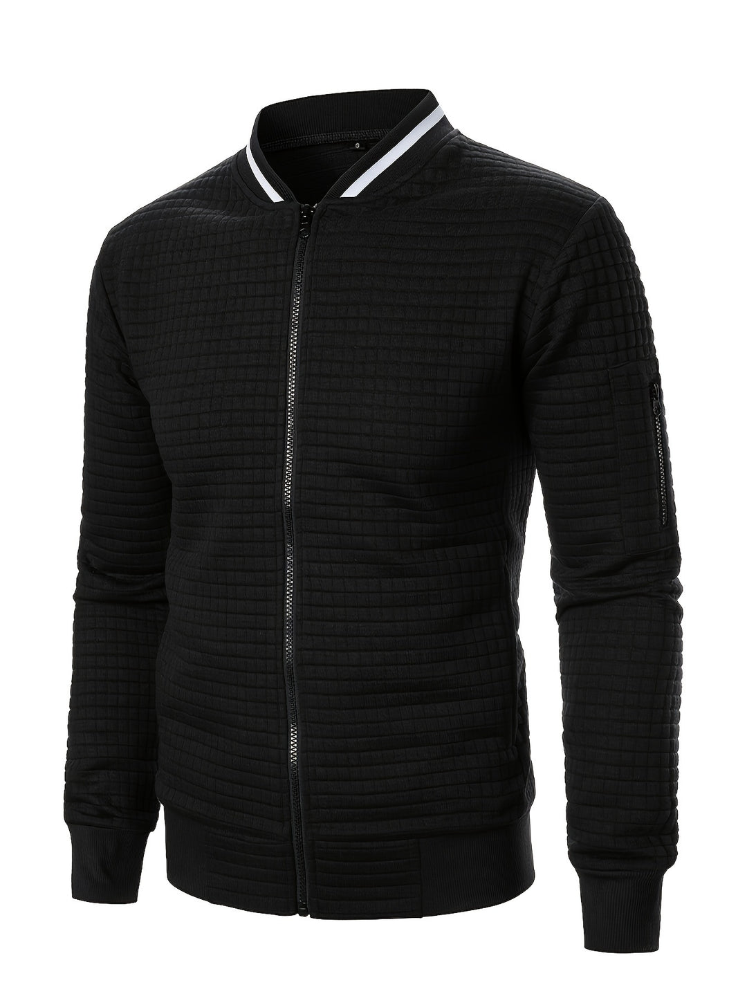 Spencer | Textured Zip-Up Bomber Jacket