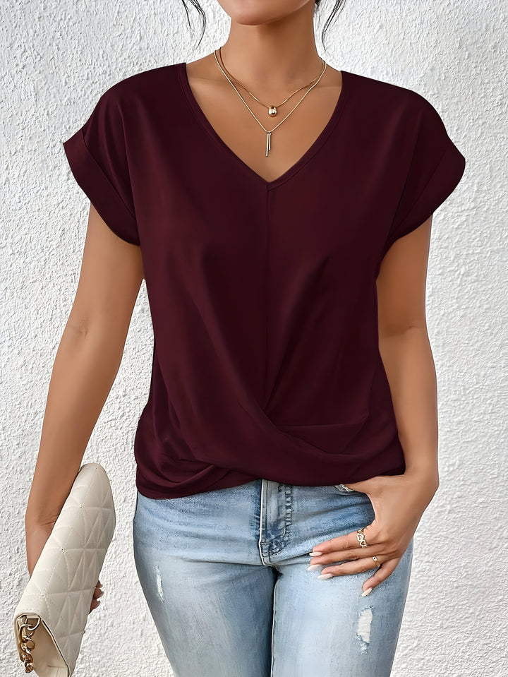 Eleanor | Elegant Twist-Front V-Neck Top