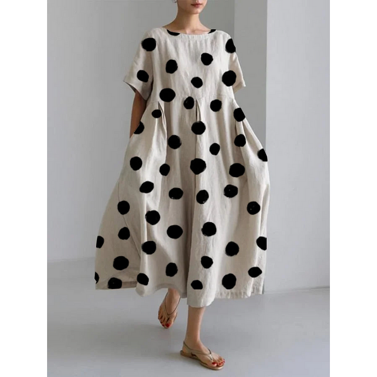 Edith | Spotted Relaxed Midi Dress