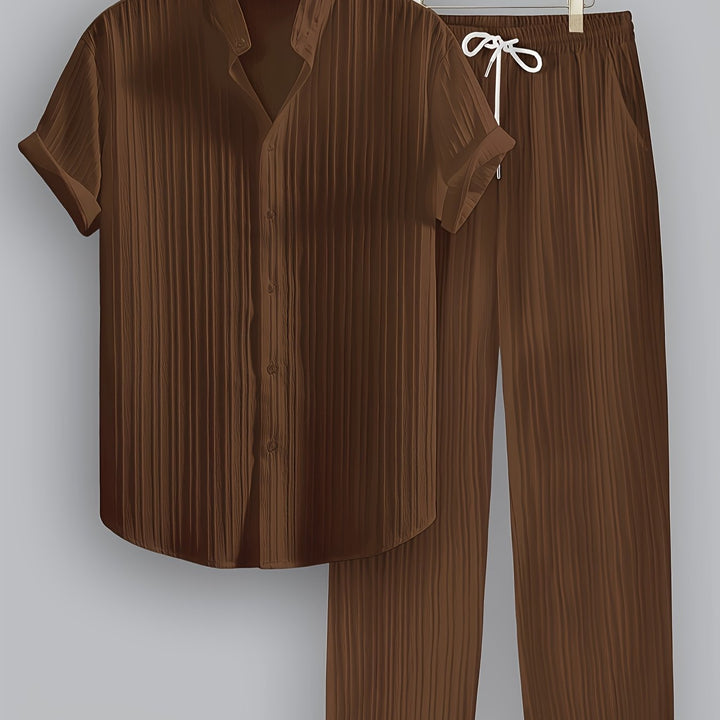 Nathan | Relaxed Stand-Collar Two-Piece Set