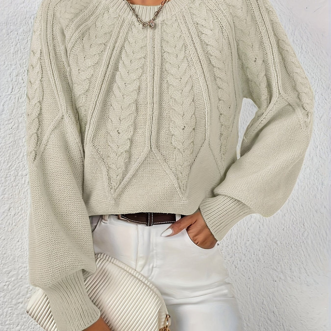 Fiona | Cable-Knit Round-Neck Sweater