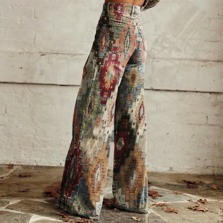 Waverly | Boho Patterned Wide-Leg Trousers
