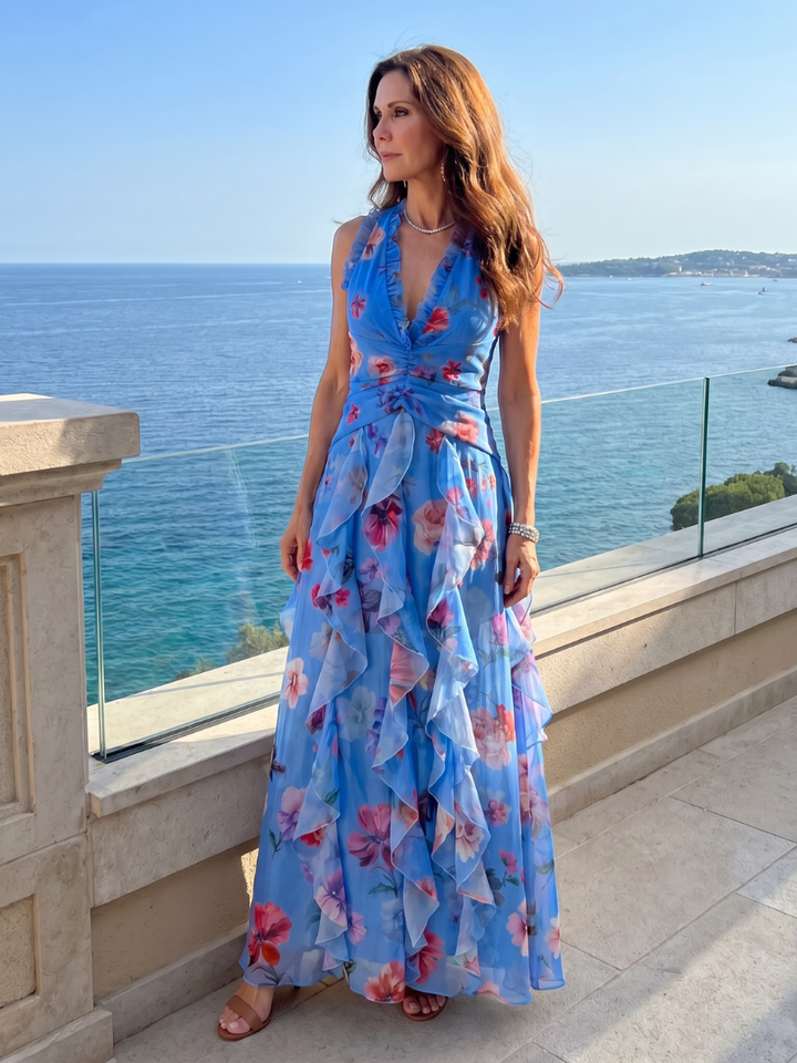 Primrose | Halter Neck Floral Maxi Dress