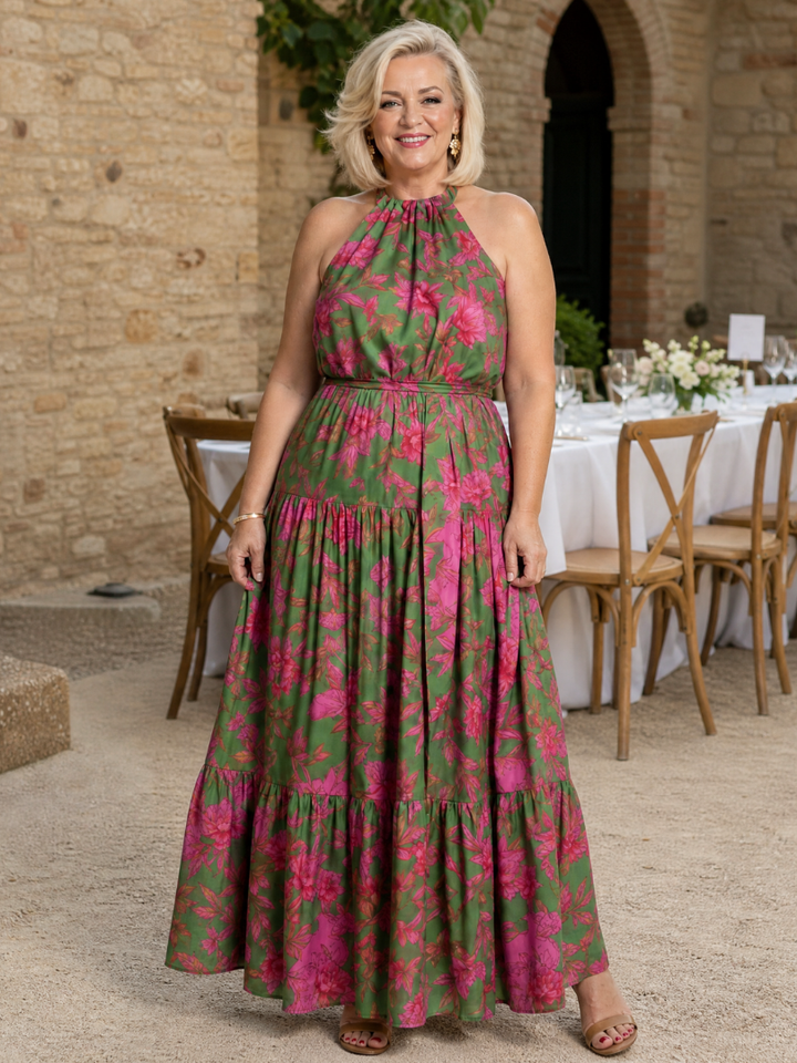 Deanna | Floral Halter Maxi Dress
