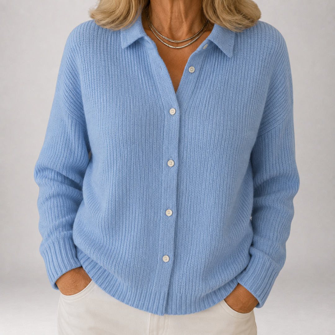 Iona | Ribbed Button-Up Knit Cardigan