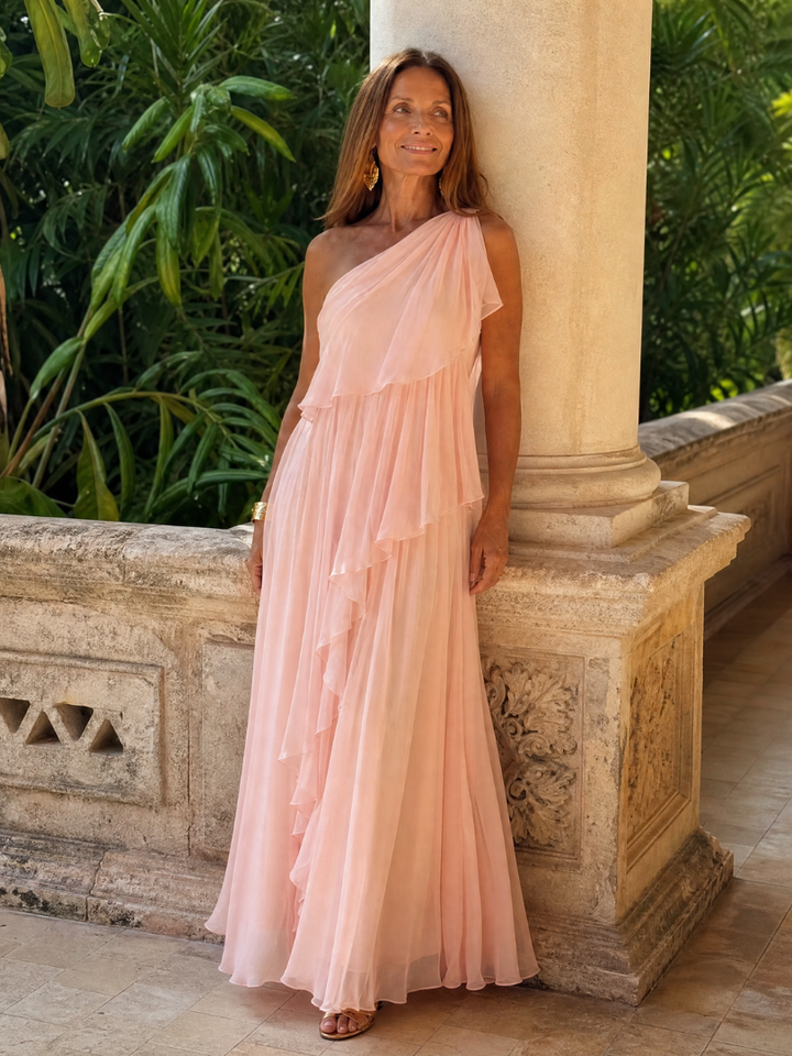 Talia | One-Shoulder Ruffled Maxi Dress