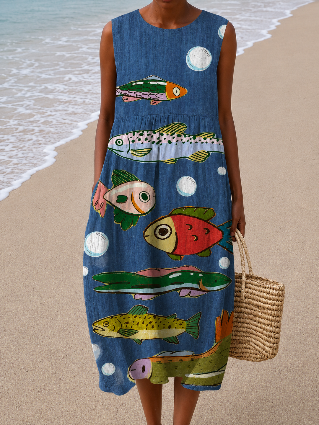 Nina | Sleeveless Relaxed-Fit Midi Dress