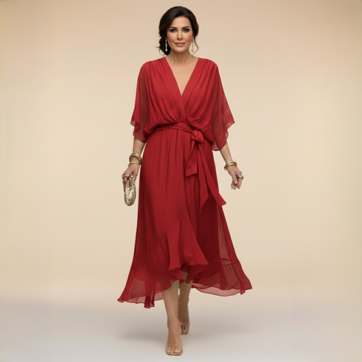 Kathleen | Flowing V-Neck Midi Dress