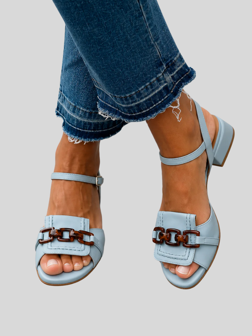 Diana | Chain-Detail Block Heel Sandals