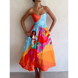 Corinne | Artful Strappy Midi Dress