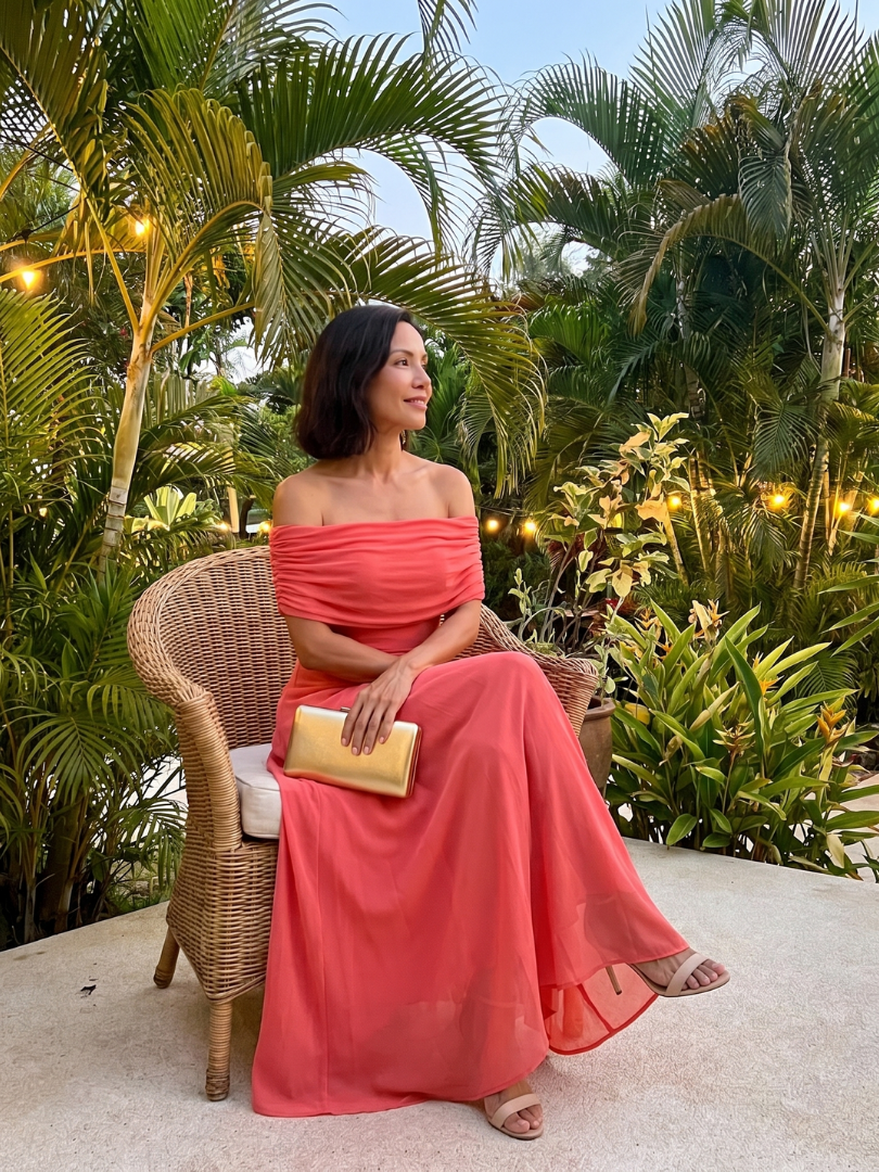 Nerissa | Off-Shoulder Draped Midi Dress