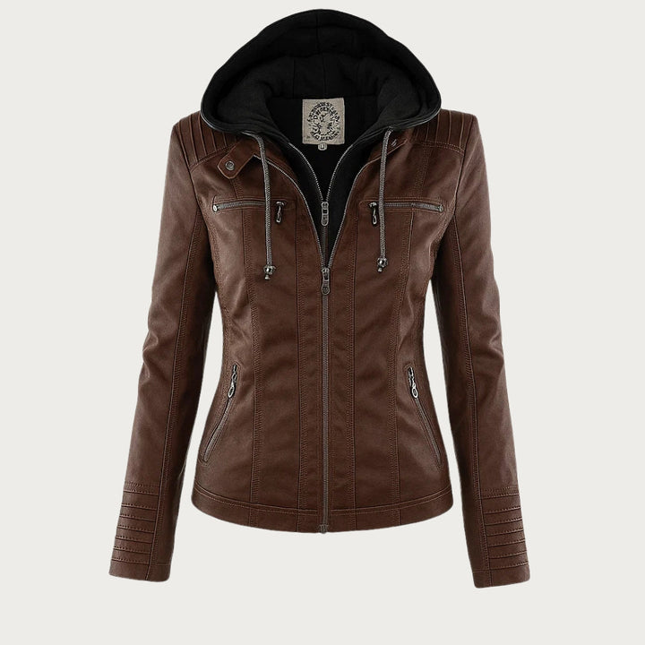 Loretta | Hooded Biker Jacket