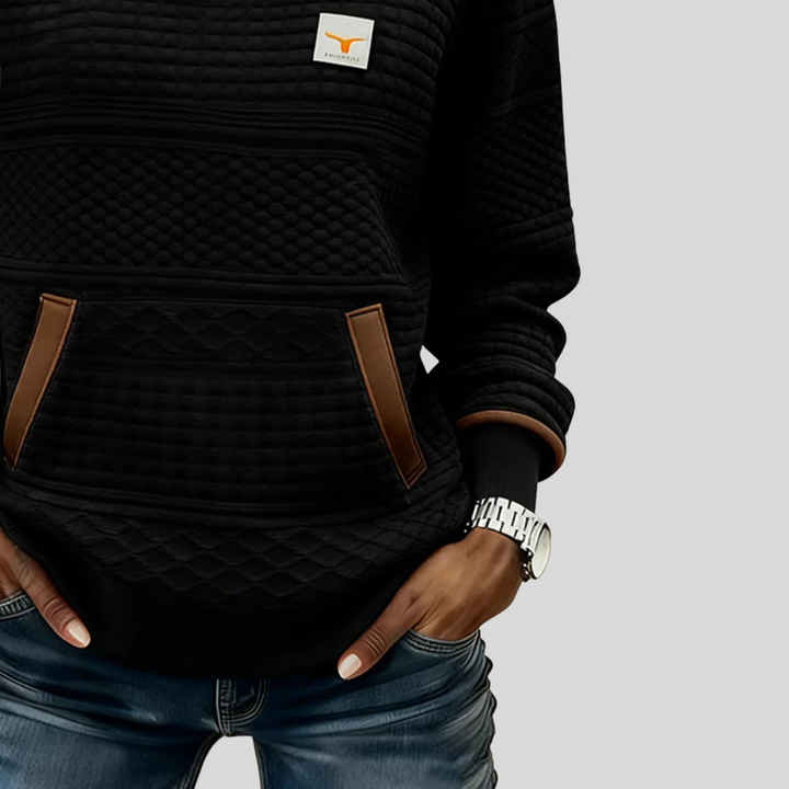 Deborah | Textured Crew Neck Sweatshirt