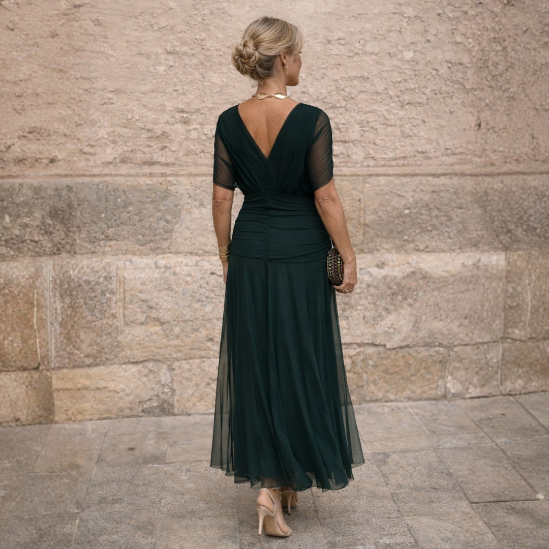 Aveline | Draped V-Neck Maxi Dress