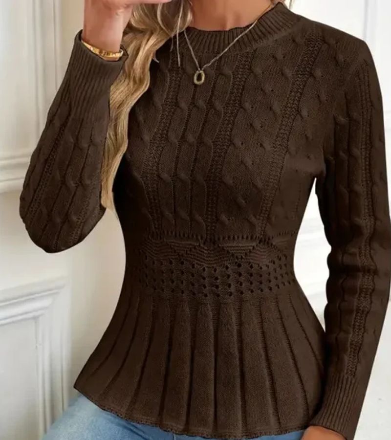 Marnelle | Refined Cable-Knit Peplum Jumper