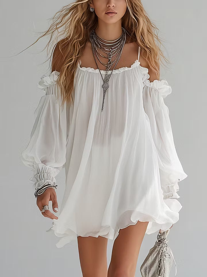 Ines | Off-Shoulder Bohemian Mini Dress