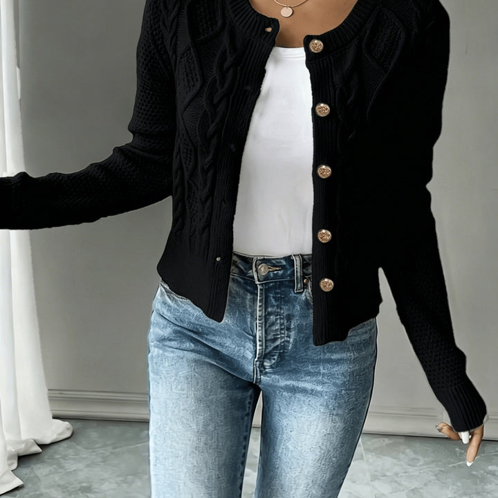 Lorraine | Cable-Knit Button-Front Cardigan