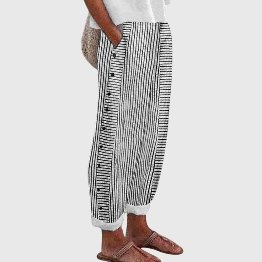 Delphina | Relaxed Striped Wide-Leg Trousers