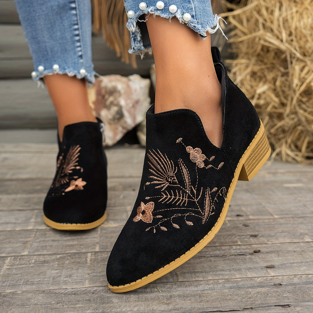 Annabel | Embroidered Ankle Boots