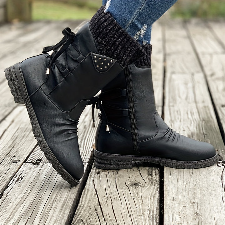 Dorothea | Cosy Lace-Up Mid-Calf Boots