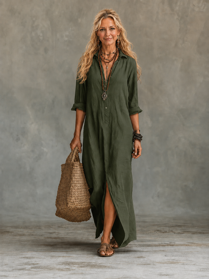 Pippa | Relaxed Collared Maxi Dress