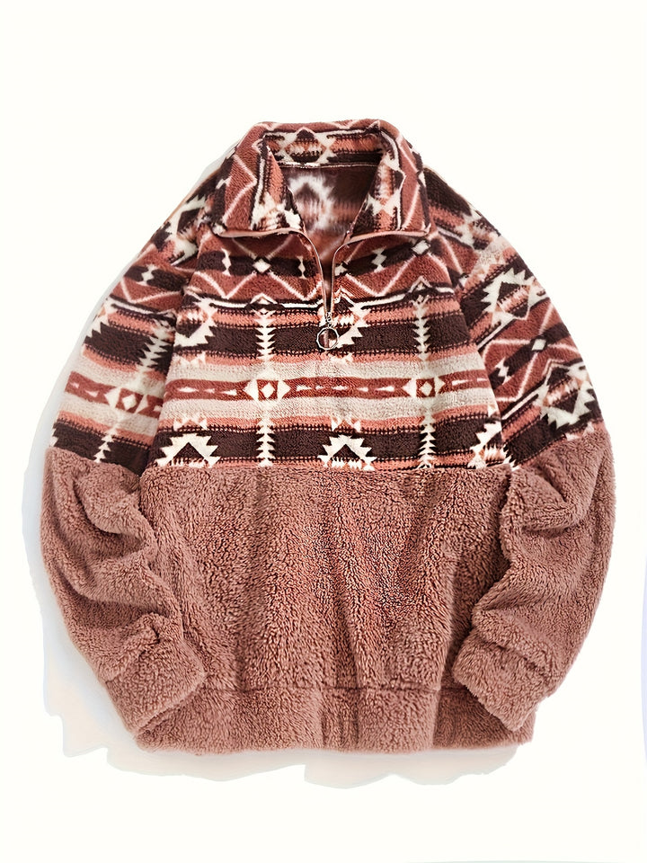 Coralie | Aztec-Pattern Half-Zip Pullover